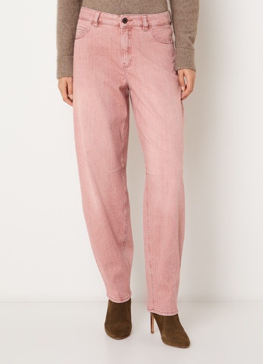 Rosner Studio Mara high waist tapered fit jeans met gekleurde wassing - detail oudroze