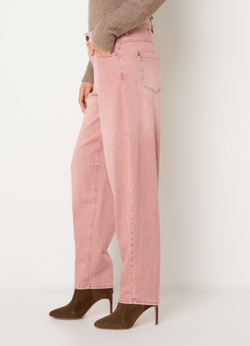 Rosner Studio Mara high waist tapered fit jeans met gekleurde wassing - detail 2 oudroze