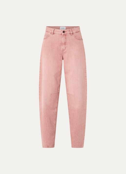 Rosner Studio Mara high waist tapered fit jeans met gekleurde wassing - voorkant 4 oudroze