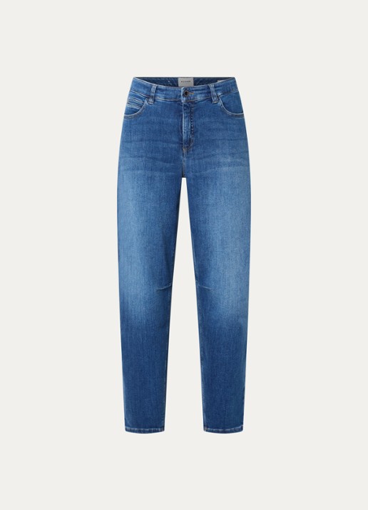Rosner Studio Mara high waist tapered fit jeans met medium wassing - voorkant 3 indigo