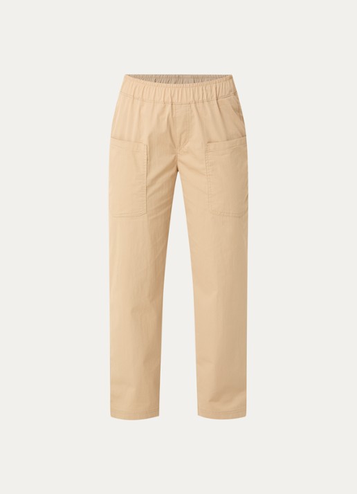 Rosner Studio Mara mid waist straight fit broek met opgestikte zakken - voorkant 3 camel