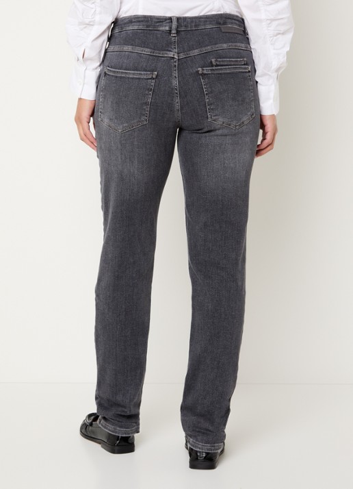 Rosner Studio Masha mid waist slim fit jeans met steekzakken - achterkant middengrijs
