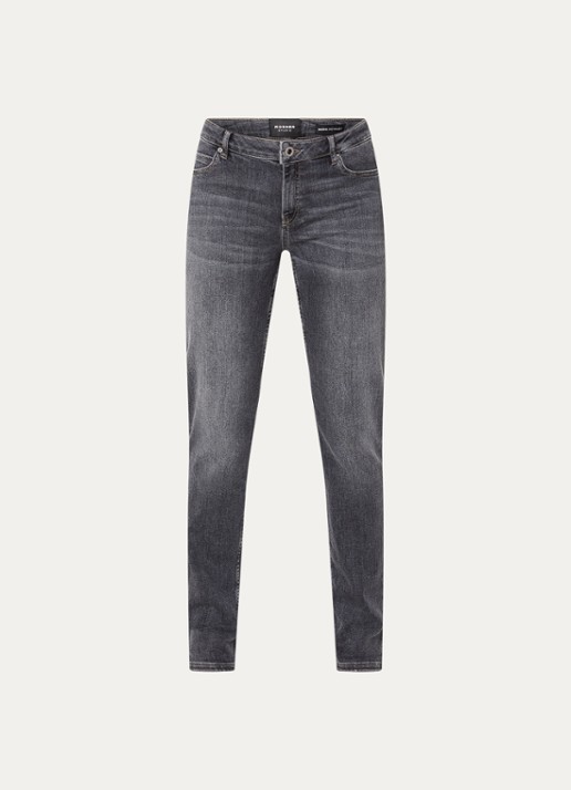 Rosner Studio Masha mid waist slim fit jeans met steekzakken - voorkant 4 middengrijs
