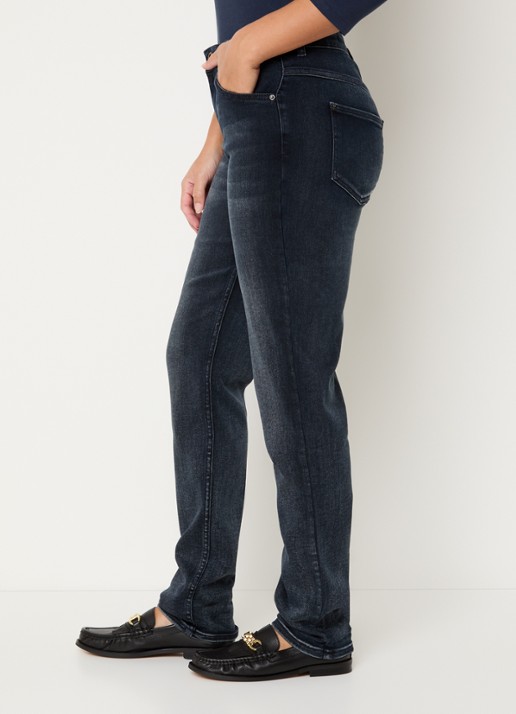 Rosner Studio Masha mid waist slim fit jeans met steekzakken - detail 4 donkerblauw