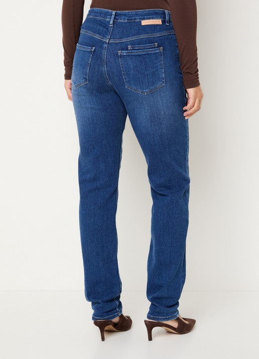 Rosner Studio Masha mid waist slim fit jeans met steekzakken - achterkant 5 indigo
