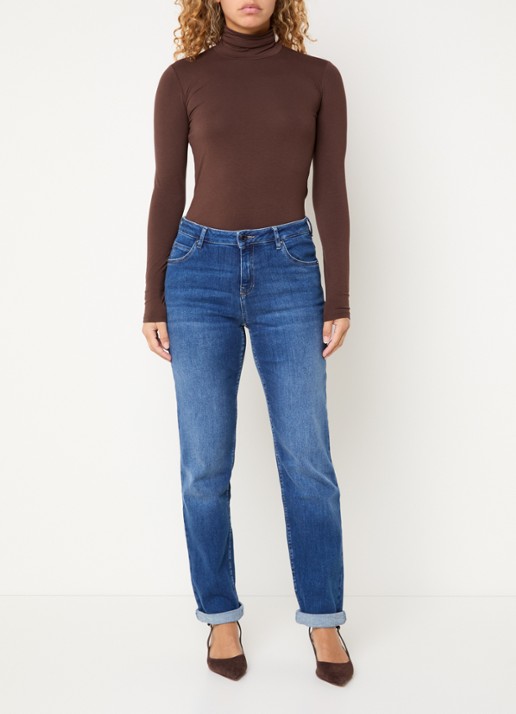 Rosner Studio Masha mid waist slim fit jeans met steekzakken - voorkant 2 indigo
