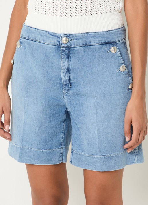 Rosner Studio Mid waist straight fit korte broek van denim
