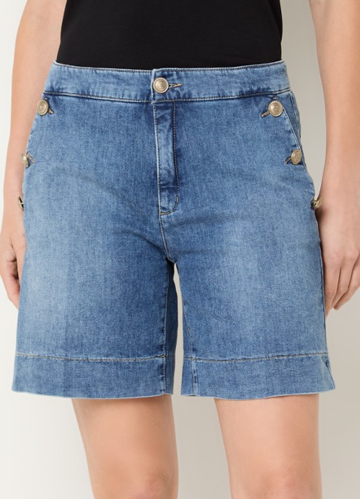 Rosner Studio Mid waist straight fit korte broek van denim