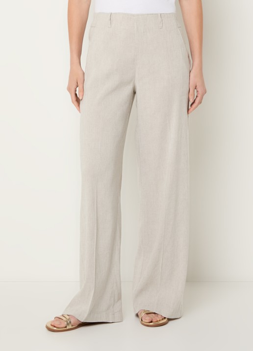 Rosner Studio Mid waist straight fit pantalon in linnenblend
