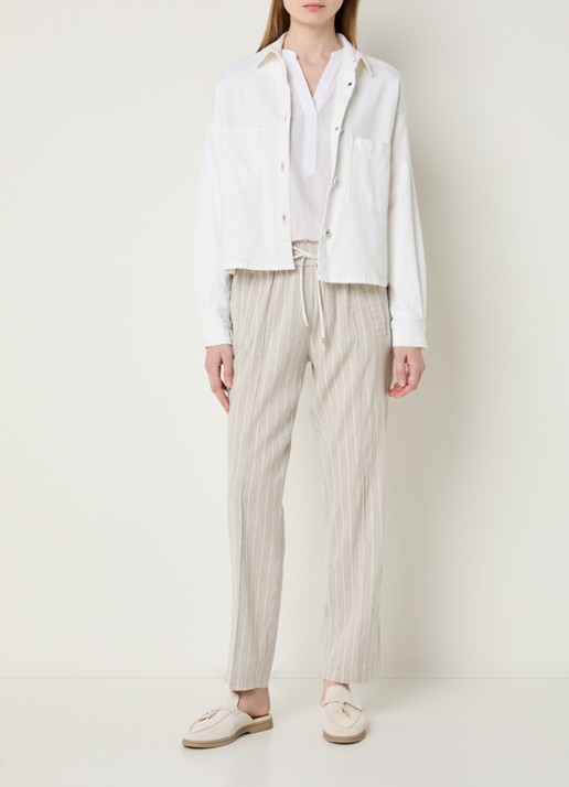 Rosner Studio Overshirt van chambray met borstzakken - voorkant 4 gebroken wit