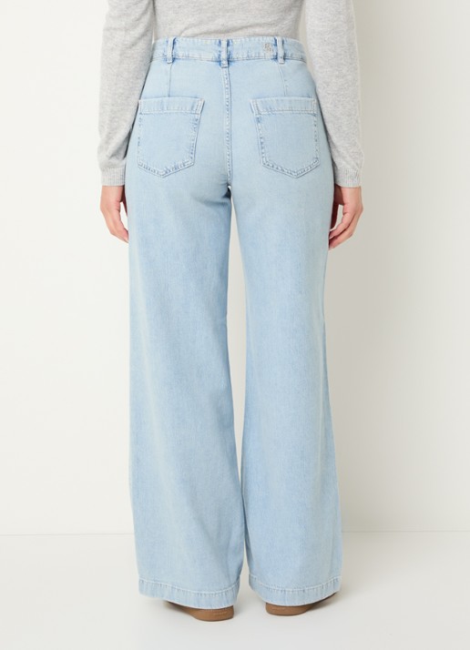 Rosner Studio Rosner high waist straight leg jeans met lichte wassing - achterkant 3 indigo