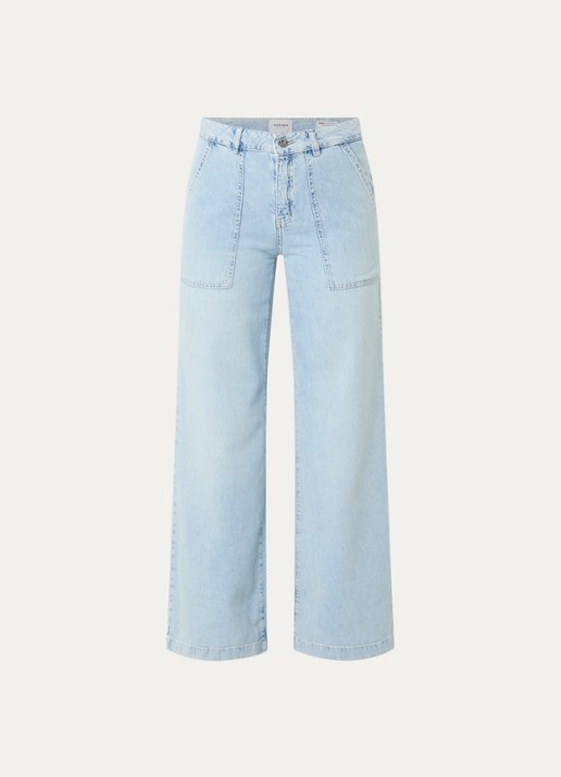 Rosner Studio Rosner high waist straight leg jeans met lichte wassing - voorkant indigo