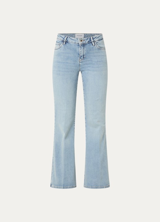 Rosner Studio Rosner mid waist flared jeans met lichte wassing - voorkant 3 lichtblauw