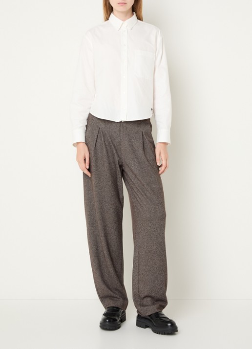 Rosner Studio Straight fit pantalon met steekzakken - voorkant 4 lichtbruin