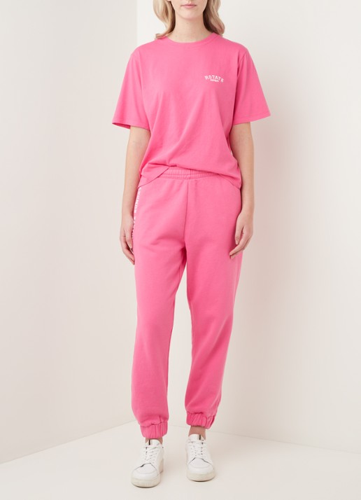 ROTATE Mimi tapered fit joggingbroek van biologisch katoen - voorkant 3 roze