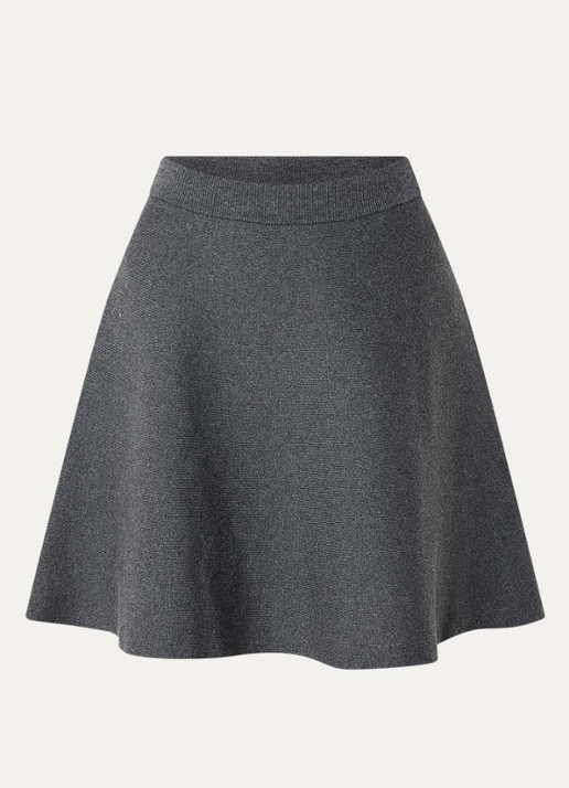 ROUGE EDIT Leah mini rok in wolblend - voorkant 2 grijs