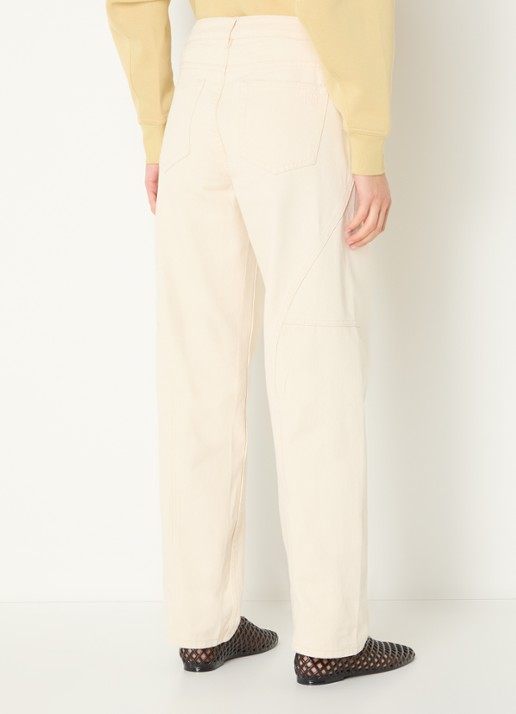 ROUGE EDIT Mae high waist loose fit jeans met gekleurde wassing - achterkant 4 beige