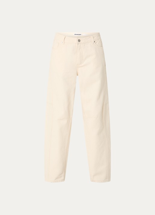 ROUGE EDIT Mae high waist loose fit jeans met gekleurde wassing - voorkant 3 beige