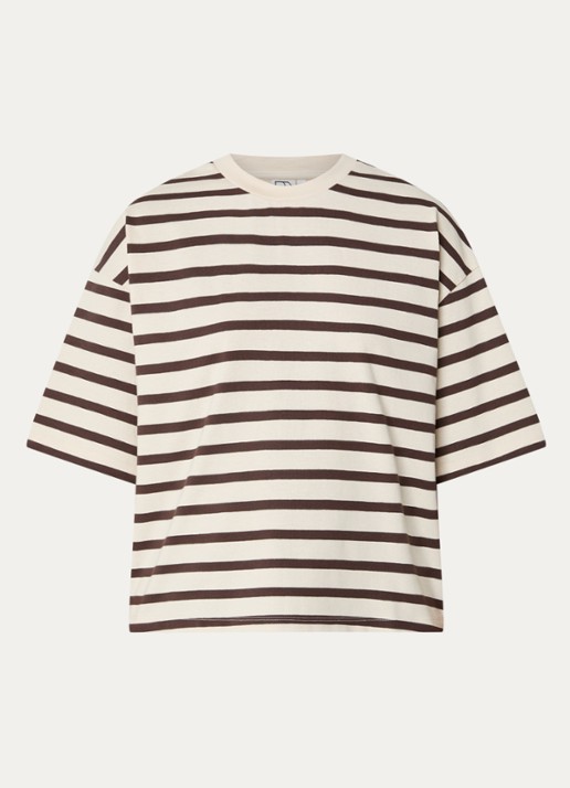ROUGE EDIT Nanna T-shirt met ronde hals - voorkant 2 gebroken wit