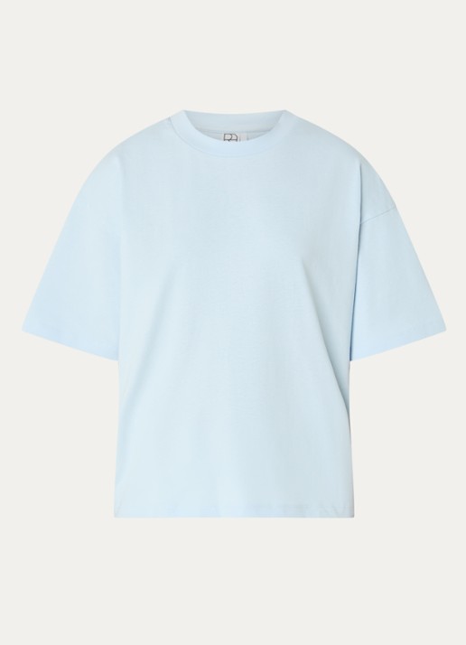 ROUGE EDIT Nanna T-shirt met ronde hals - voorkant 3 lichtblauw