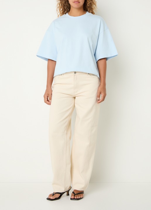 ROUGE EDIT Nanna T-shirt met ronde hals - voorkant 4 lichtblauw