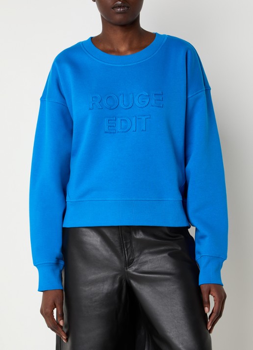 ROUGE EDIT Roufrida sweater met logo - detail 4 blauw