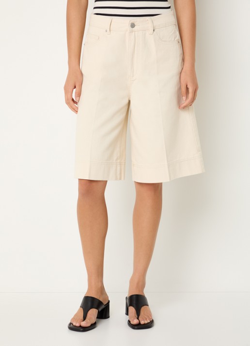 ROUGE EDIT Rouharper high waist wide leg korte broek van denim met steekzakken
