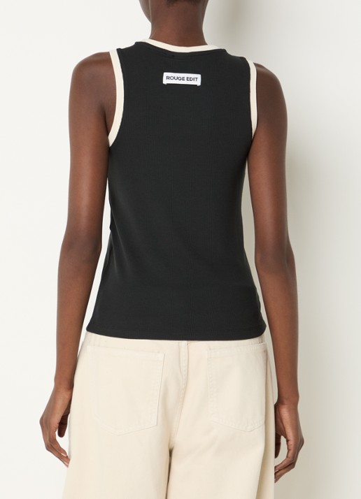 ROUGE EDIT Rouhelena ribgebreide tanktop - achterkant 4 antraciet