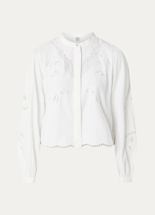 ROUGE EDIT Rouirmelin blouse met broderie - voorkant ivoor