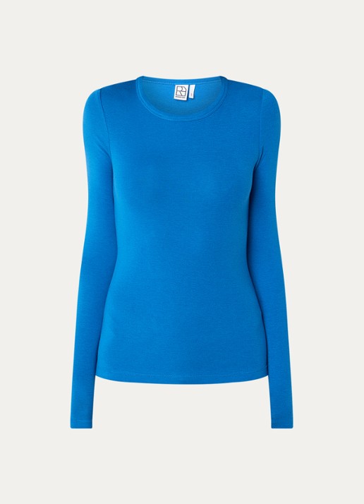 ROUGE EDIT Roumaple longsleeve in wolblend - voorkant 3 blauw