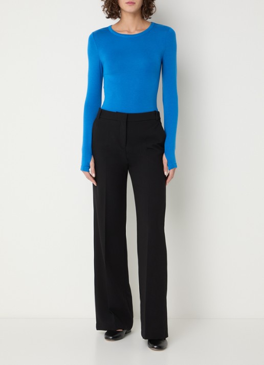 ROUGE EDIT Roumaple longsleeve in wolblend - voorkant 4 blauw