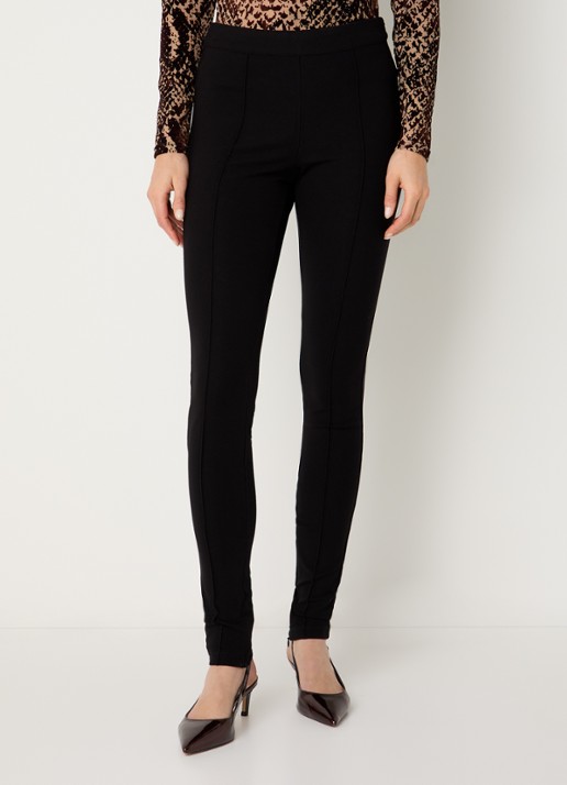 ROUGE EDIT Roumoana high waist skinny fit legging met siernaad - detail 2 zwart