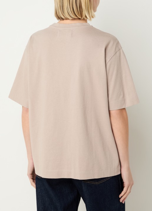 ROUGE EDIT Rounella T-shirt met logoborduring - achterkant 3 beige