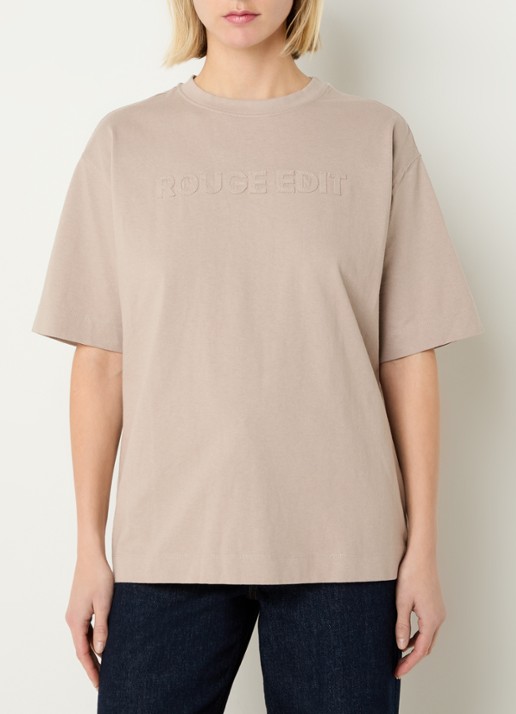 ROUGE EDIT Rounella T-shirt met logoborduring