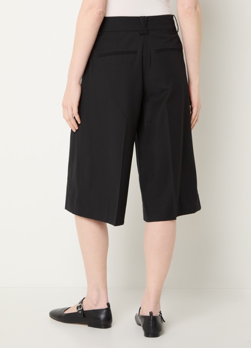 ROUGE EDIT Roupaula high waist straight fit culotte met steekzakken - achterkant zwart