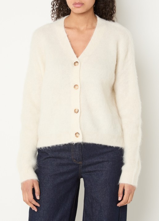 ROUGE EDIT Rourose fijngebreid vest in alpaca wolblend