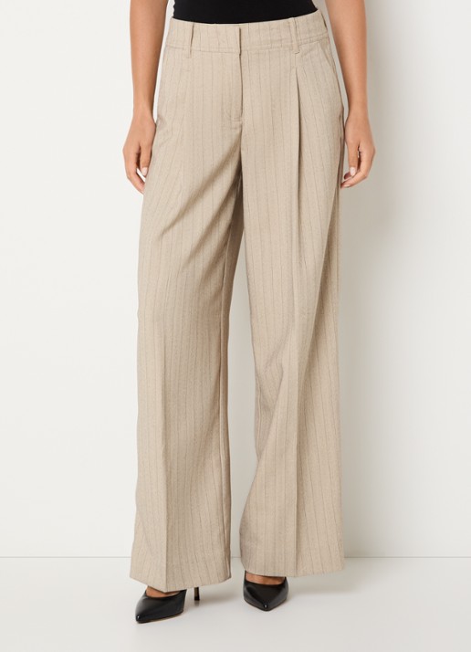 ROUGE EDIT Rousaga high waist wide fit pantalon met steekzakken
