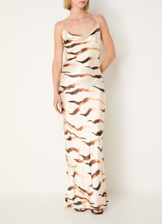 ROUGE EDIT Rousmillas maxi jurk met zebraprint