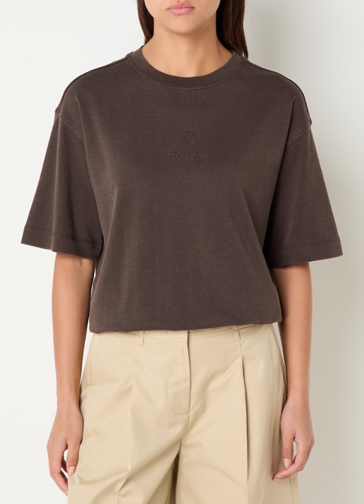 ROUGE EDIT Sophie T-shirt met logoborduring