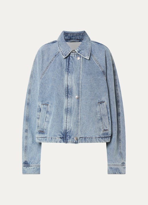 ROUGE EDIT Tiana spijkerjas met steekzakken - voorkant indigo