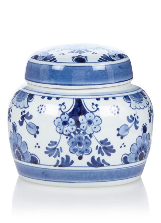 Royal Delft Gemberpot 8 cm - voorkant blauw