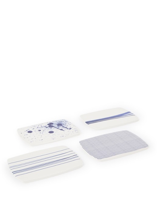 Royal Doulton Pacific serveerplank van porselein set van 4 - voorkant wit