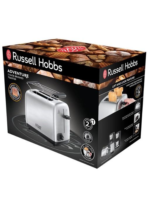 Russell Hobbs Adventure broodrooster 2-slots - achterkant 6 zilver
