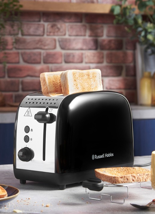 Russell Hobbs Colours Plus broodrooster 2-slots - voorkant 3 zwart