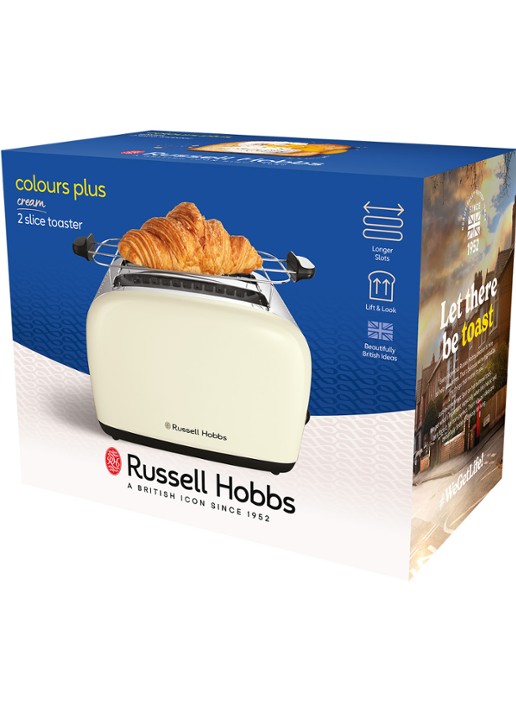 Russell Hobbs Colours Plus broodrooster 2-slots - achterkant vanillegeel