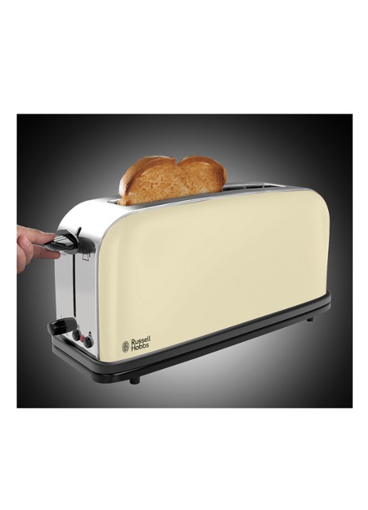 Russell Hobbs Colours Plus+ extra lange broodrooster 1-slot 21395-56  - detail creme