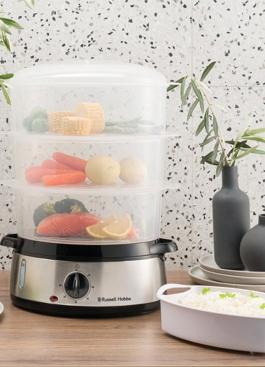 Russell Hobbs Cook@Home stoomkoker 9 liter 19270-56 - voorkant 3 zilver