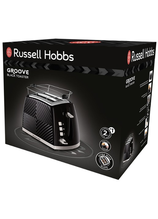 Russell Hobbs Groove broodrooster 2-slots - achterkant zwart