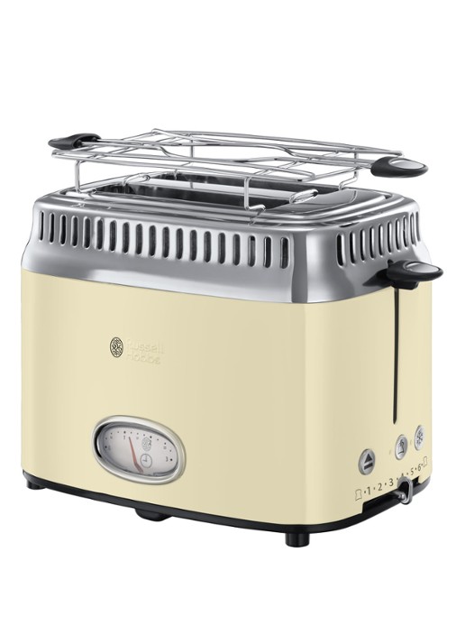 Russell Hobbs Retro Vintage broodrooster 2-slots - voorkant 6 creme