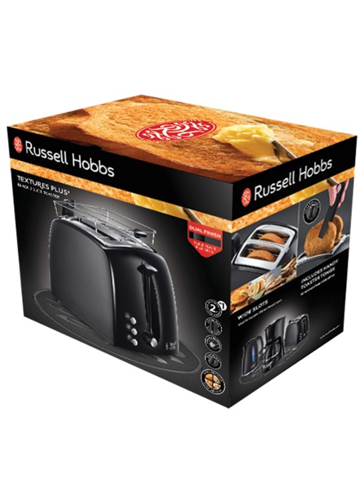 Russell Hobbs Textures Plus+ broodrooster 2-slots - achterkant zwart
